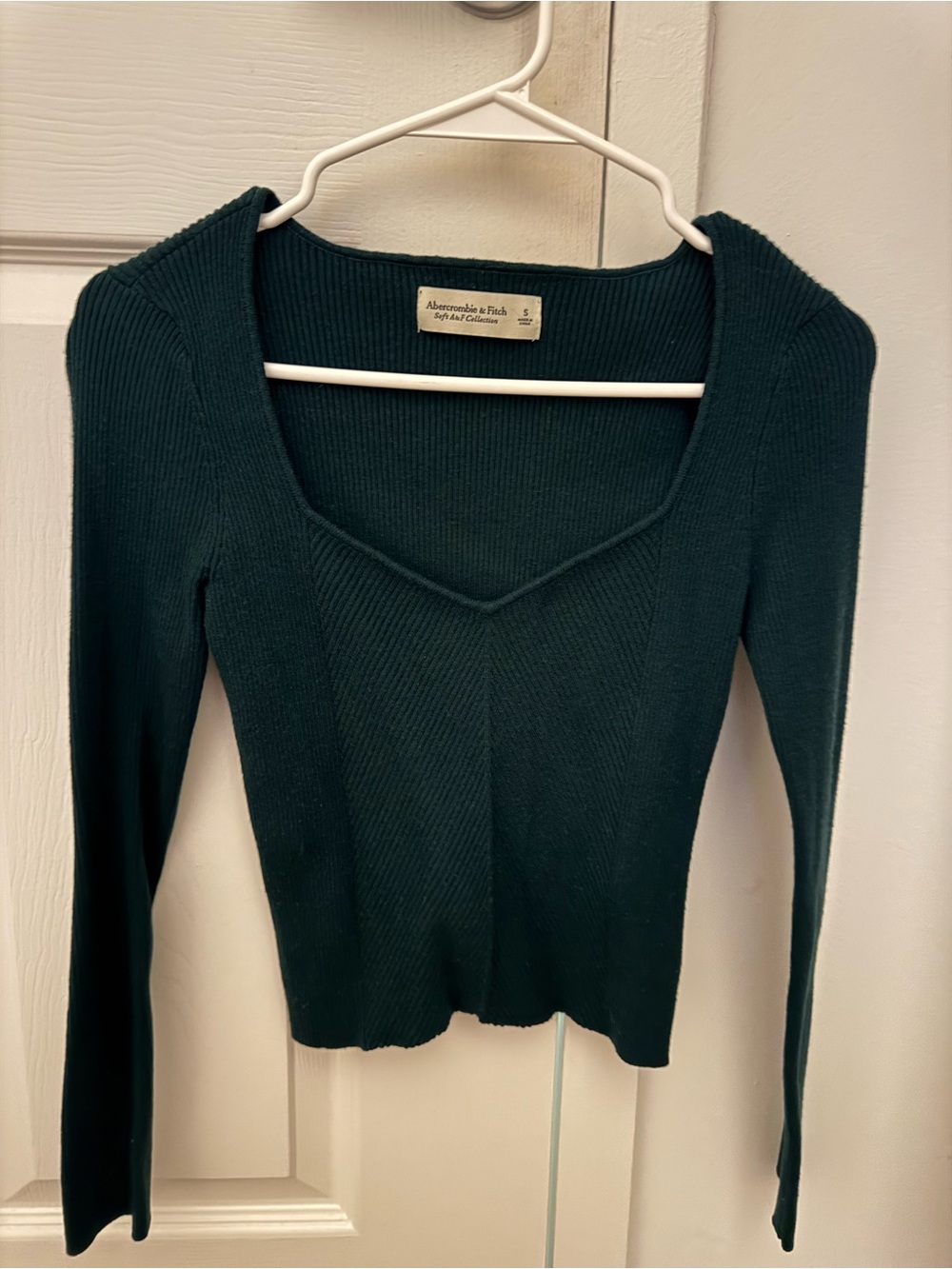 Abercrombie & Fitch Teal Ribbed Square Neck Top